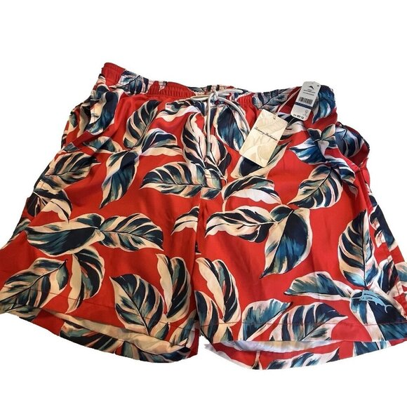 Tommy Bahama Naples Harbor Leaves Swim Trunks Men's XL Apple Blossom Ret $89.50 - Picture 1 of 16